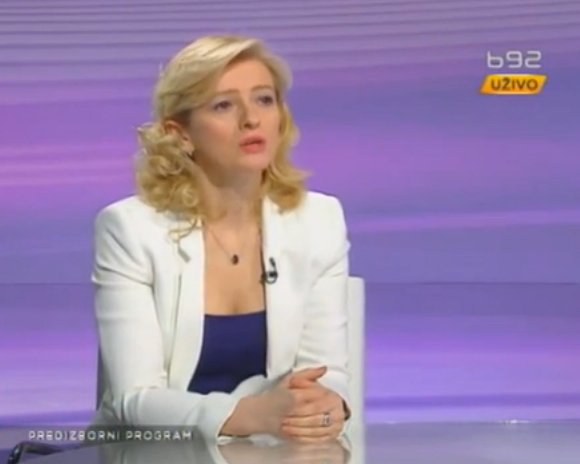 Dijana Vukomanović (SPS) in “Kažiprst” B92